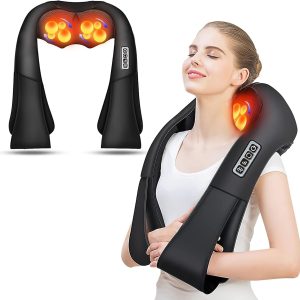 AERLANG Shiatsu Back and Neck Massager, Back Massager Deep Tissue Kneading Neck and Shoulder Massage with Heat, Electric Massage Pillow Fathers Day Gift Ideas from Daughter Son(NOT Cordless)