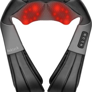 Nekteck Shiatsu Neck Massager with Heat for Pain Relief Deep Tissue, Valentines Day Gifts for Him Her Relaxation Tools, FSA Eligible Back Shoulder Kneading Massage Pillow, HSA Eligible (NOT Cordless)