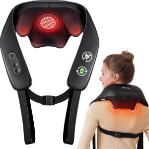 Neck and Shoulder Massager with Heat, Cordless Back and Neck Massager, Upgraded Graphene Heating, 4D Shiatsu Deep Kneading Massage for Shoulder, Back,Leg,Pain Relief, Portable Gifts for Dad Mom Friend